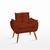 Poltrona Cadeira Decorativa  Luxo Sala de Estar - Balaqui Terracota