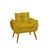 Poltrona Cadeira Decorativa para Sala de Estar  JL Decor Amarelo