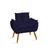 Poltrona Cadeira Decorativa para Sala de Estar  JL Decor Azul Marinho