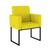 Poltrona Cadeira Decorativa Recepção Base de Ferro Preto Amarelo