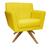 Poltrona Cadeira Giratória Decorativa Para Sala Estar Jantar Recepção Decoração Iza Sued Amarelo