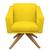 Poltrona Cadeira Giratória Decorativa Para Sala Estar Jantar Recepção Decoração San Diego Sued Amarelo