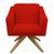 Poltrona Cadeira Giratória Decorativa Para Sala Estar Jantar Recepção Decoração San Diego Sued Vermelho