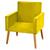 Poltrona Cadeira Para Sala de Estar Quarto Decorativa Confortável Nina Pés Madeira Pálito Sem Rodapé Suede em Diversas Cores Amarelo