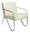 Poltrona Cadeira Premium em material sintético Curvin Braços Cromado Luxo Sala Espera Recepção material sintético Ps Ac Bege 