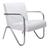 Poltrona Cadeira Premium em material sintético Curvin Braços Cromado Luxo Sala Espera Recepção material sintético Ps Ac Branco