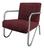 Poltrona Cadeira Premium em Suede Tecido Braços Cromado Luxo Sala Espera Recepção Ps Vinho
