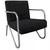 Poltrona Cadeira Premium em Suede Tecido Braços Cromado Luxo Sala Espera Recepção Ps Preto