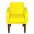 Poltrona Cadeira Resistente Reforçada Confortável Para Salas Espera Clinicas Recepção Nina Glamour Sued Amarelo