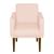 Poltrona Cadeira Resistente Reforçada Confortável Para Salas Espera Clinicas Recepção Nina Glamour Sued rosa claro
