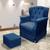 Poltrona de Amamentação Cadeira de Balanço com Puff Ternura Veludo - Vs Decor Azul