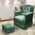 Poltrona de Amamentação Cadeira de Balanço com Puff Ternura Veludo - Vs Decor Verde escuro