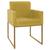 Poltrona Decorativa Bellinha Base de Ferro Dourado Suede - Amarena Móveis Amarelo