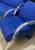 Poltrona Decorativa Braços de Alumínio Sala Recepção  azul marinho