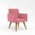 Poltrona Decorativa Cadeira Escritório Recepção Balaquidecor Rosa
