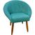 Poltrona Decorativa Cadeira Estofada Ibiza Resistente Escritório Recepção Sala de estar Manicure Sala de espera Azul-Celeste
