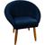 Poltrona Decorativa Cadeira Estofada Ibiza Resistente Escritório Recepção Sala de estar Manicure Sala de espera Azul-Marinho