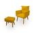 Poltrona Decorativa Duda com Puff New para Sala e Quarto Suede - Jylcrom Amarelo