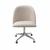 Poltrona Decorativa Gaia Cadeira com Rodinhas Escritório, Home office Suede Bege 080