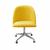 Poltrona Decorativa Gaia Cadeira com Rodinhas Escritório, Home office Veludo Amarelo 090