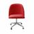 Poltrona Decorativa Gaia Cadeira com Rodinhas Escritório, Home office Suede Vermelho 100