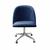 Poltrona Decorativa Gaia Cadeira com Rodinhas Escritório, Home office Suede Azul Marinho 210