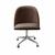 Poltrona Decorativa Gaia Cadeira com Rodinhas Escritório, Home office Veludo Marrom 260