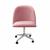 Poltrona Decorativa Gaia Cadeira com Rodinhas Escritório, Home office Veludo Rosê 390