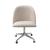 Poltrona Decorativa Gaia Cadeira com Rodinhas Escritório, Home office Suede Bege Claro 080