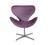 Poltrona Decorativa Isis Swan Cadeira Giratória Pé Metal Escritório, Home Office Veludo Quadriculado Roxo 350