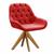 Poltrona Decorativa Lua Botonê Cadeira Giratória Madeira Suede Vermelho 100