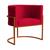 Poltrona Decorativa Luana Base em Metal Bronze Veludo - MALTA DECOR VERMELHO