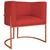 Poltrona Decorativa Luna Base de Ferro Bronze Sintético Vermelho