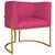 Poltrona Decorativa Luna Base de Ferro Dourado Suede Pink