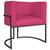 Poltrona Decorativa Luna Base de Ferro Preto Suede Pink