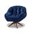 Poltrona Decorativa Luxo Califórnia Com Base Giratória Suede Azul Marinho
