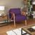 Poltrona Decorativa Mona Base Madeira Suede - ADJ Decor Roxo