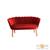 Poltrona Decorativa Namoradeira Pés Palito Pétala Suede - Elity Store Suede Vermelho