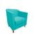 Poltrona Decorativa Para Sala de Estar Recepção Átila Confortavel Suede Diversas Cores Azul Tiffany