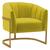 Poltrona Decorativa Sala de Estar Recepção Mavie Base de Ferro Dourado Suede - Amarena Móveis Amarelo