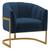 Poltrona Decorativa Sala de Estar Recepção Mavie Base de Ferro Dourado Suede - Amarena Móveis Azul Marinho