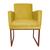 Poltrona Decorativa Sala Recepção Klara Base Bronze Suede amarelo