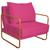 Poltrona Decorativa Sevilha Base de Ferro Bronze Suede Pink