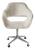 Poltrona Decorativa Zara Cadeira Giratória com Rodinhas Salão, Escritório, Home Office Suede Bege Claro 080