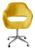 Poltrona Decorativa Zara Cadeira Giratória com Rodinhas Salão, Escritório, Home Office Veludo Amarelo 090