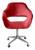 Poltrona Decorativa Zara Cadeira Giratória com Rodinhas Salão, Escritório, Home Office Suede Vermelho 100