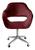 Poltrona Decorativa Zara Cadeira Giratória com Rodinhas Salão, Escritório, Home Office Suede Bordô 110
