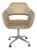 Poltrona Decorativa Zara Cadeira Giratória com Rodinhas Salão, Escritório, Home Office Linho Marrom 150