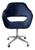 Poltrona Decorativa Zara Cadeira Giratória com Rodinhas Salão, Escritório, Home Office Suede Azul Marinho 210