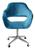 Poltrona Decorativa Zara Cadeira Giratória com Rodinhas Salão, Escritório, Home Office Veludo Azul 240
